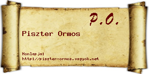 Piszter Ormos névjegykártya